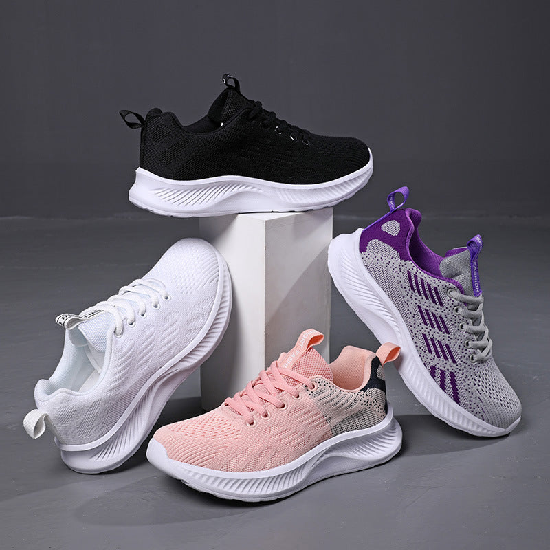Dame nan ultralet strik-fritids sneakers med ergonomisk dæmpningskerne sål og trækstrop Skovae