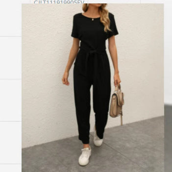 Dame onepiece med taljebælte lavet af blødt jersey Stilla