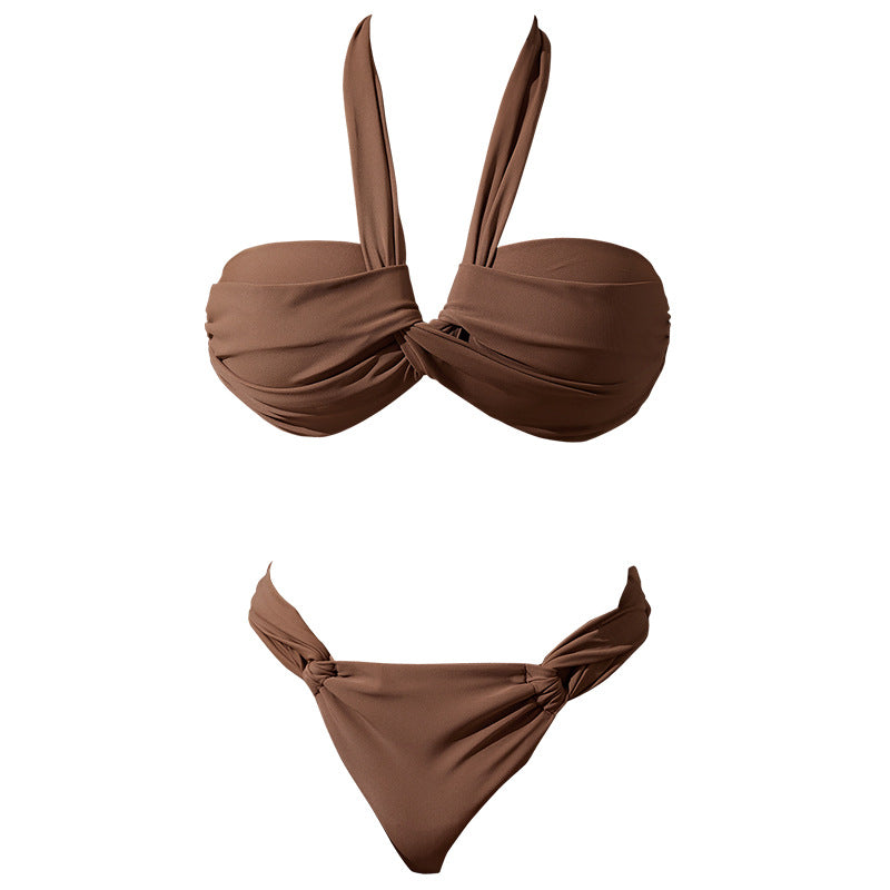 Dame bandeau-bikini med innovativt indpakningsdesign Skovae