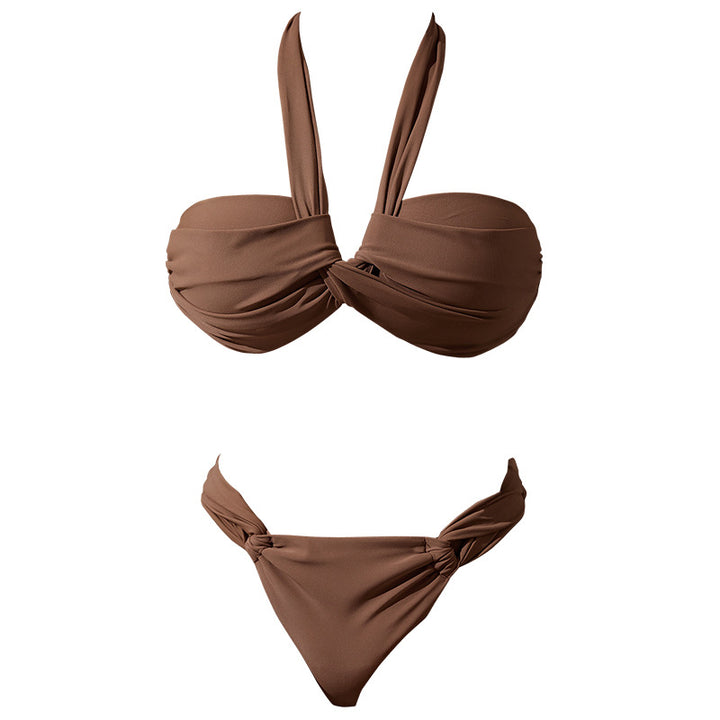 Dame bandeau-bikini med innovativt indpakningsdesign Skovae
