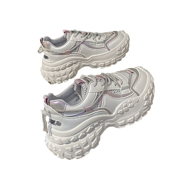 Dame Sporty Trekking-Sneakers med åndbart netstruktur og robust sål Stilla