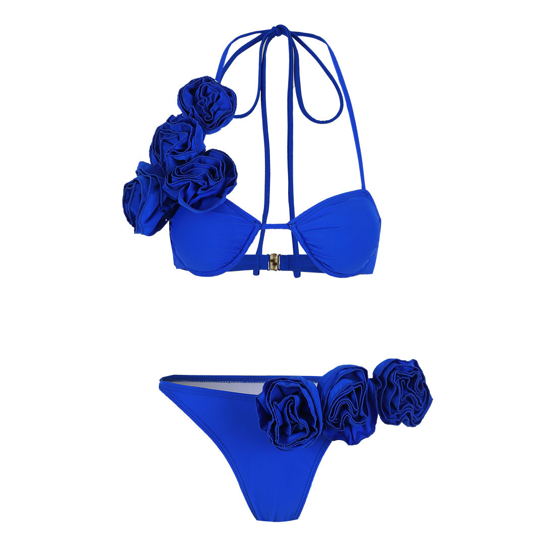 Dame bikini-sæt med florale applikationer og justerbare stropper Stilla