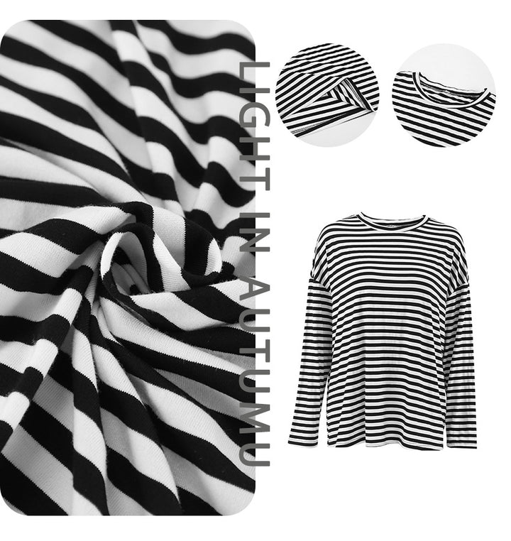 Damer stribet oversized t-shirt med afslappet snit og moderne design Stilla