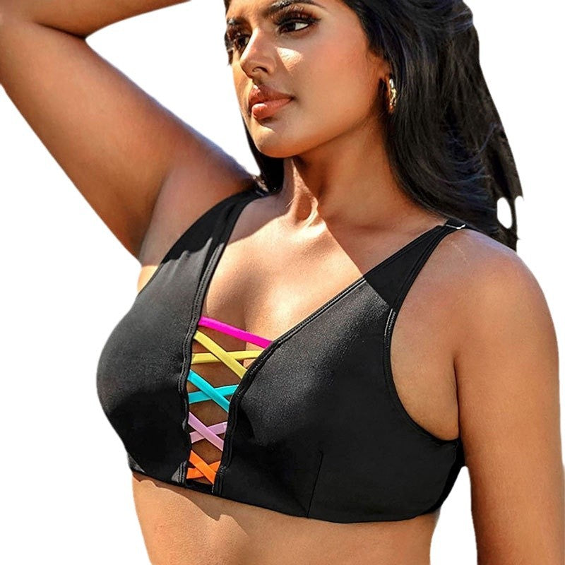 Dame bikini-top med fashionable snørredesign Skovae