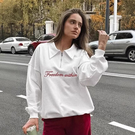 Dame Sweatshirt med høj krave og lynlås Stilla