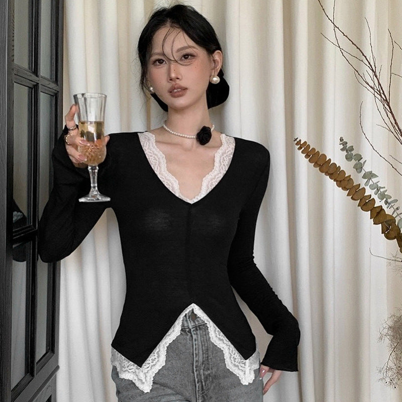 Femme Spidstop V-hals Top Stilla