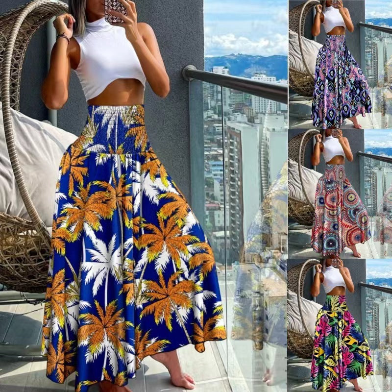 Femme Bohemian Print Maxi Skørt Stilla