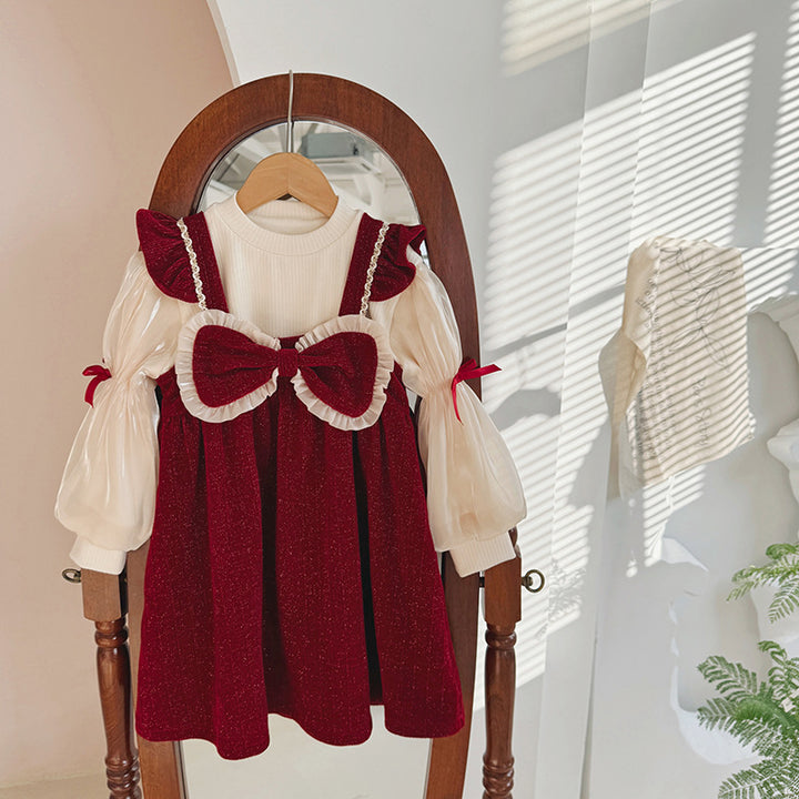 Pige Elegant Bånd-dekoreret Sommerkjole Stilla