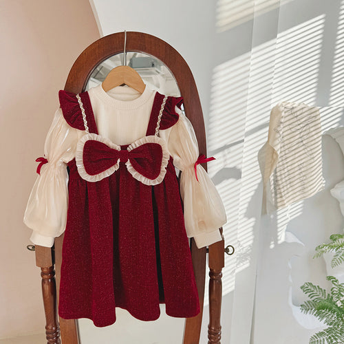 Pige Elegant Bånd-dekoreret Sommerkjole Stilla