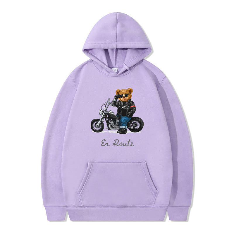 Dame hoodie med unikt bjørne design og afslappet pasform Skovae