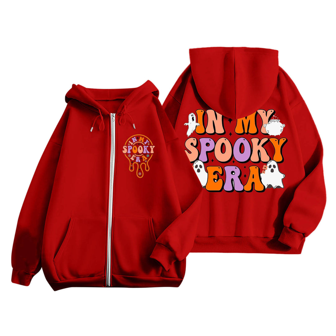 Kvinders hoodie med creepy print og kængurulommer Stilla