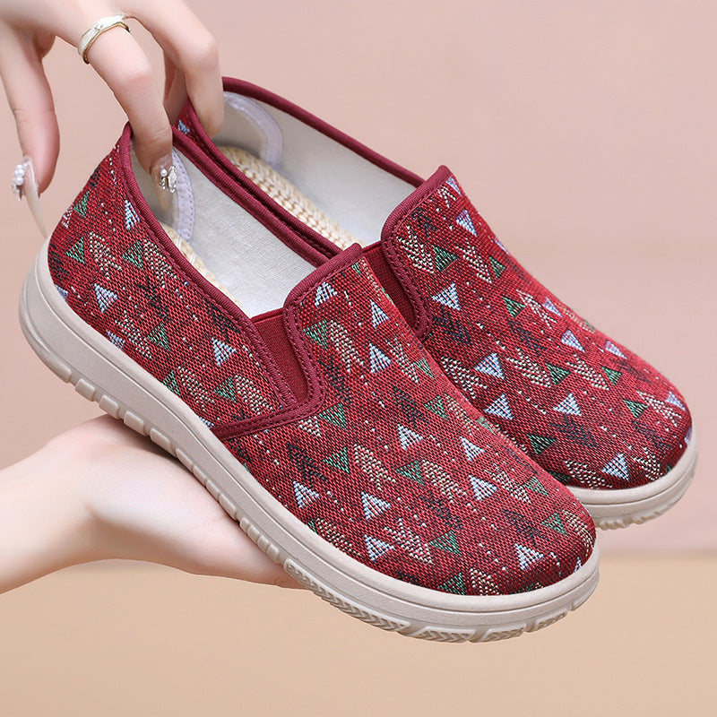 Femme Slip-On Fritid Sneakers med geometrisk mønster og komfort sål Stilla