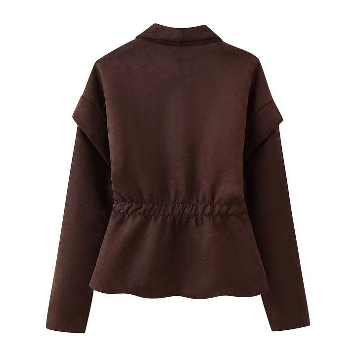 Damer elegant Suede-jakke med moderigtige lommer Stilla