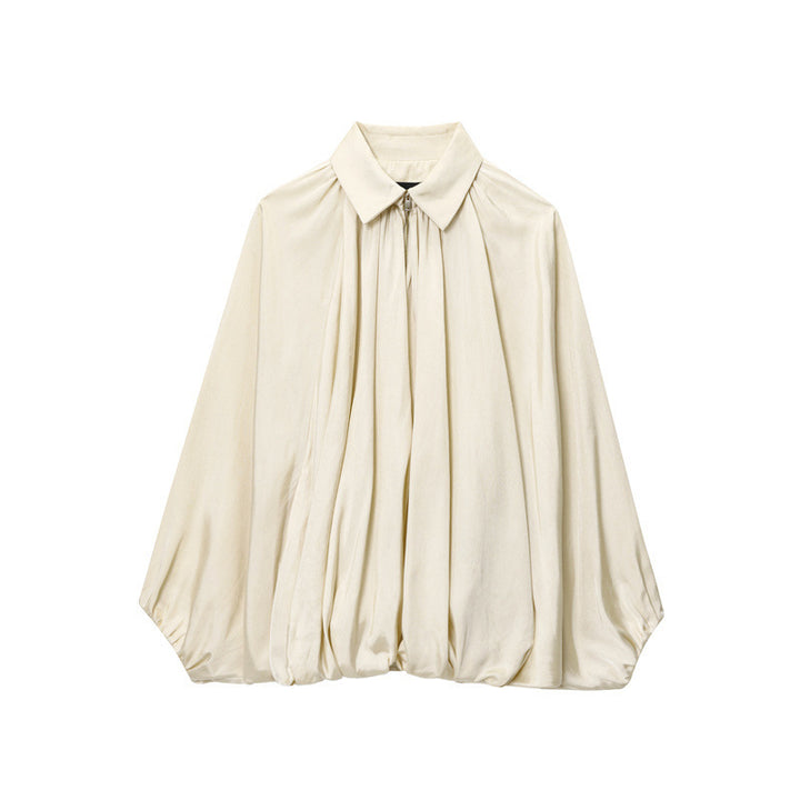 Dame elegant oversized skjorte med rynker Stilla