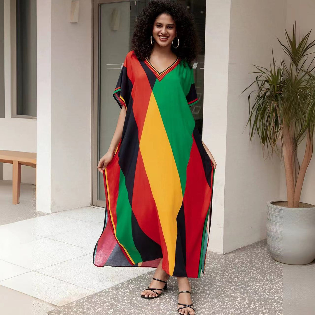 Dame Kaftan med attraktivt snit og livligt design Stilla