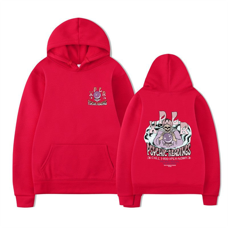 Dame hoodie med kreativ grafisk design Skovae