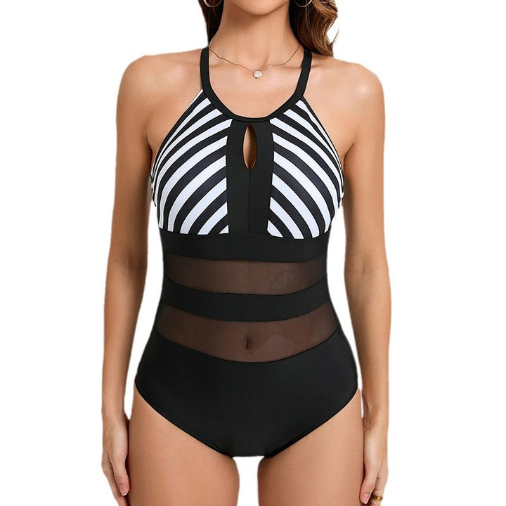 Dame sportbadedragt med stilfuldt racerback-design og transparente indsatser Stilla
