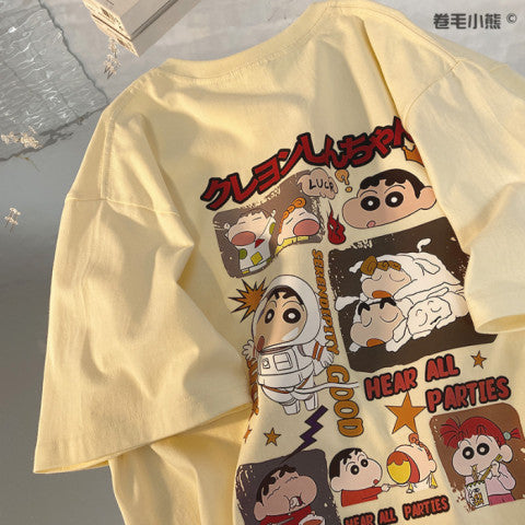 Dame T-shirt med kreativt comic-motiv og afslappet snit Stilla