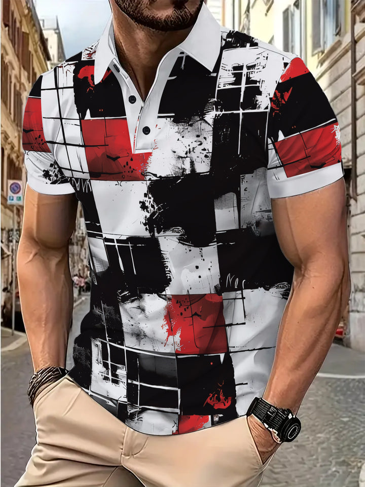 Herre poloshirt med moderne kreativ trykdesign og åndbare egenskaber Stilla