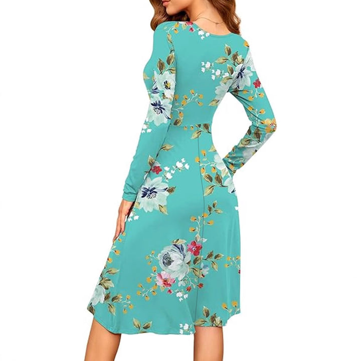 Femme Langærmet Floral Værdikjole Stilla