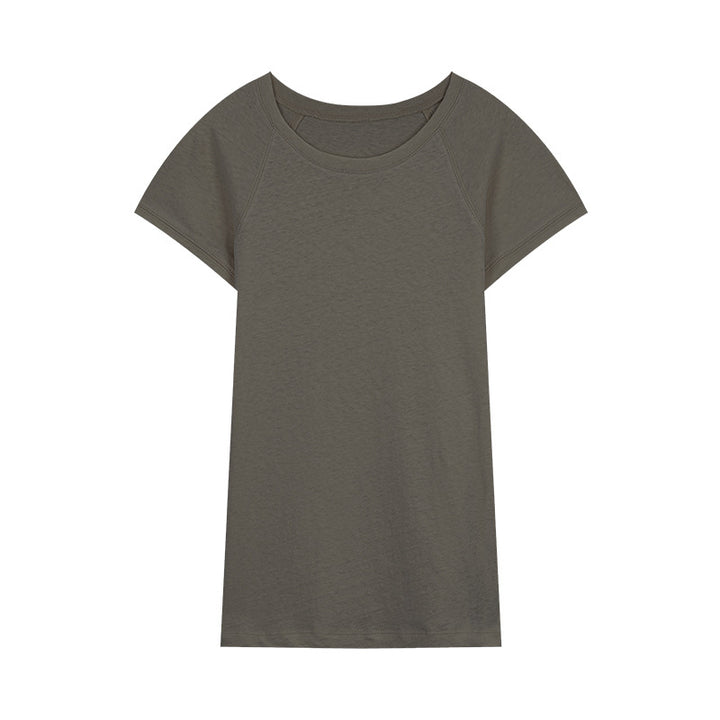 Dame afslappet kortærmet T-shirt med moderne snit og åndbar bomuldsstruktur Stilla