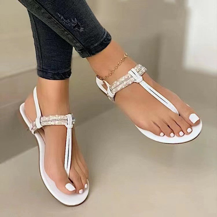 Dame rhinsten toe separator sandaler med komfortabelt fodbed og elegante accenter Stilla