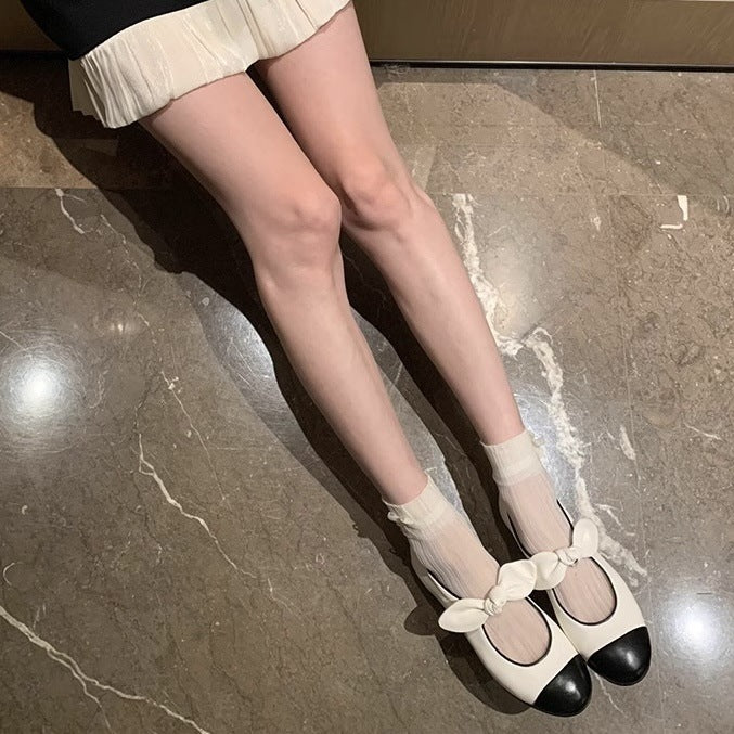 Femme Elegant Knude Detalje Ballerina Flad Stilla