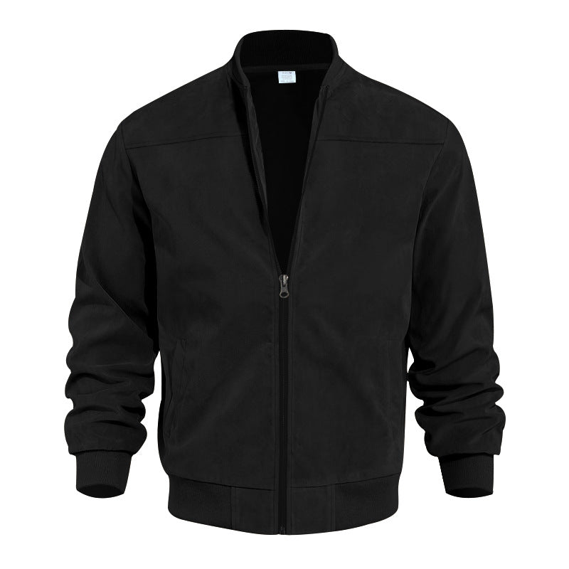 Herre nan sporty bomberjakke lavet af mikrofiber med lynlås og ribbet kant Skovae