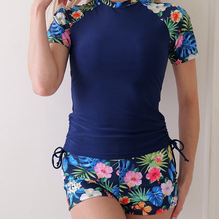 Dame Sporty Badetøj Sæt med blomster-top og shorts Stilla