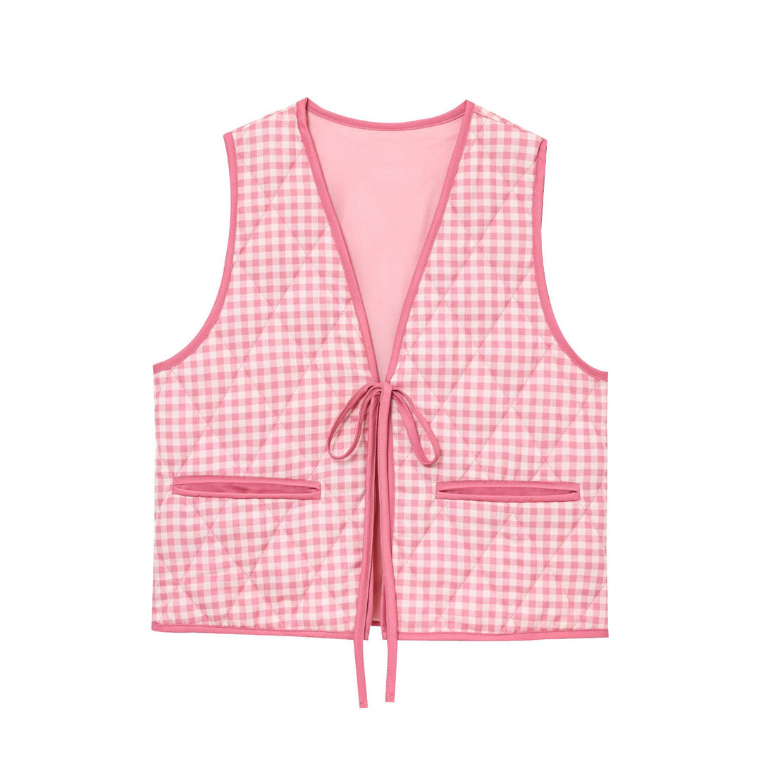 Dame quilted Viskose-vest med fashionable slipslukning og praktiske lommer Stilla