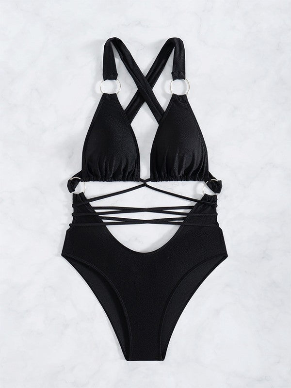 Dame Strop Cut-Out Badedragt Stilla