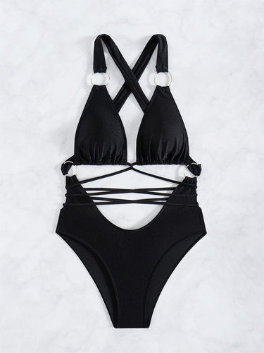 Dame Strop Cut-Out Badedragt Stilla