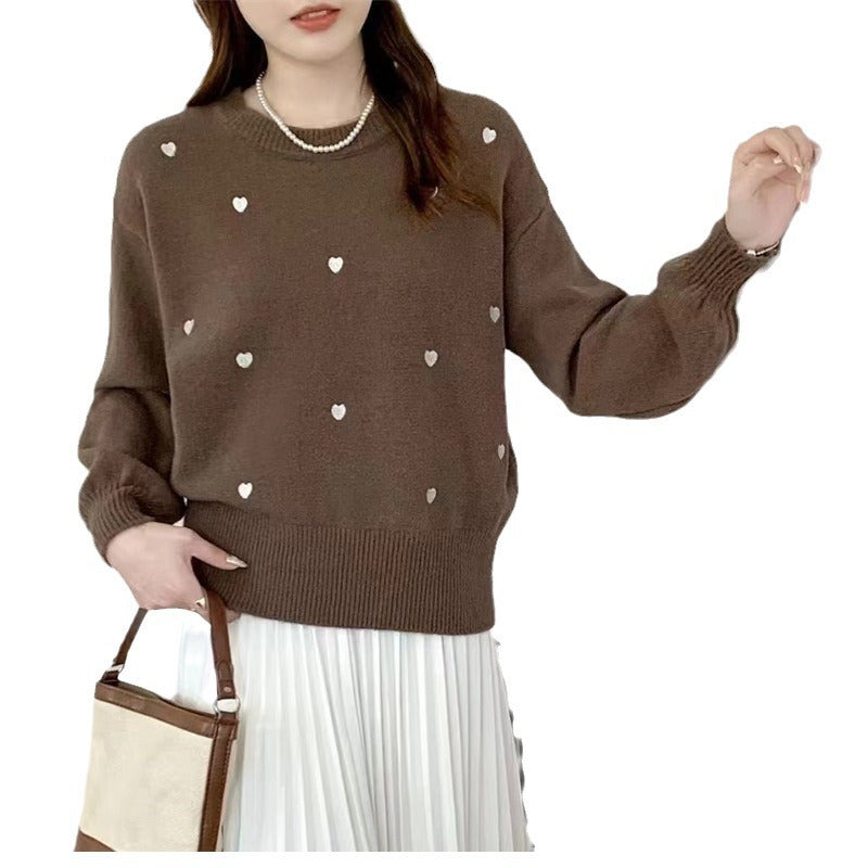 Kvinders sweater med hjerte-motiv og afslappet pasform Stilla