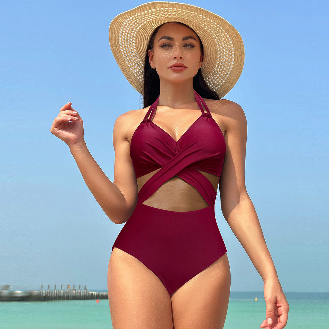 Dame Onepiece Badedragt med stilige Mesh-elementer Skovae
