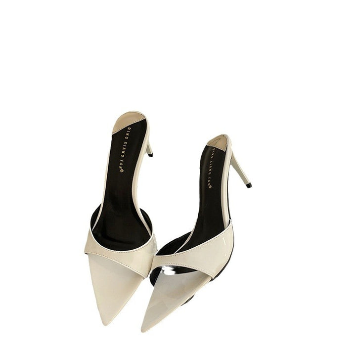 Dame High Heel Slingback Sandaler med spids tåområde og smart glansfuld finish Stilla
