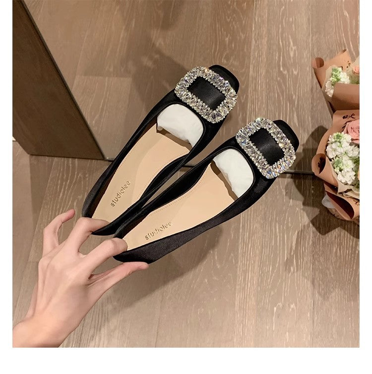 Dame Ballerinas med funklende strassbesætning og behagelig pasform Stilla