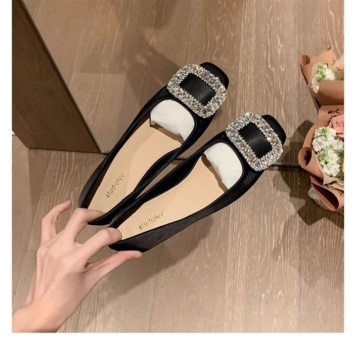 Dame Ballerinas med funklende strassbesætning og behagelig pasform Stilla