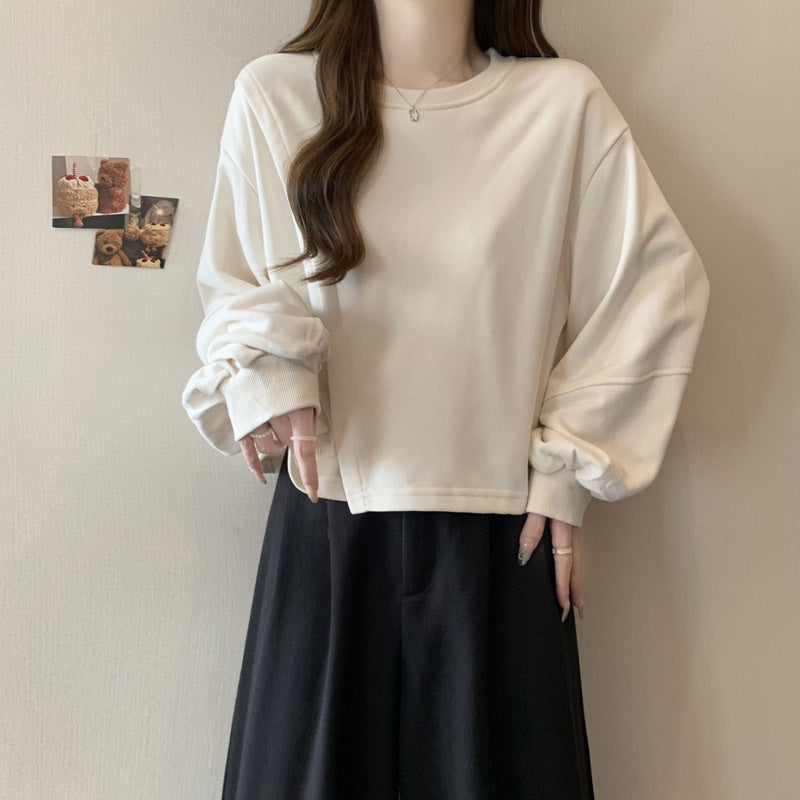 Femme Cropped Ballonærmel Sweatshirt Stilla
