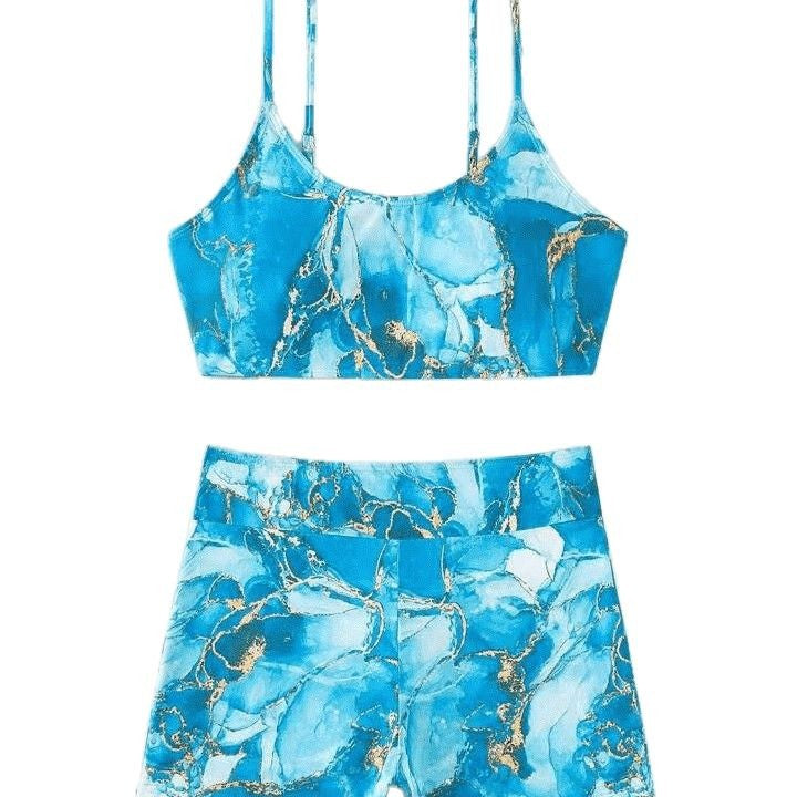 Dame Sport Crop Top og Shorts Sæt Stilla