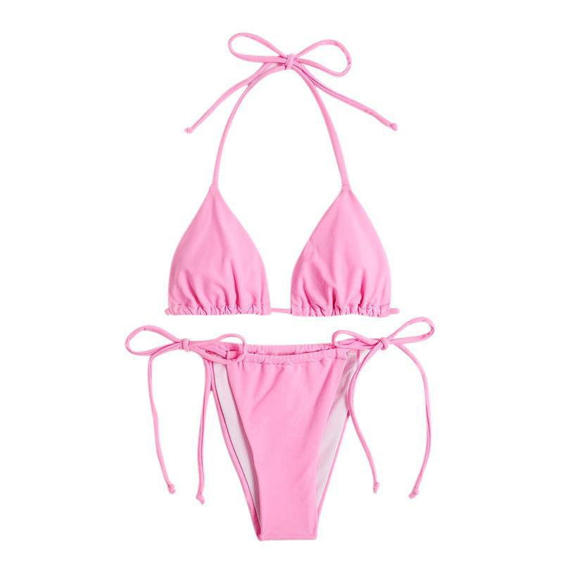 Dame Triangel-Bikini med justerbare snøre detaljer og elastisk talje Skovae