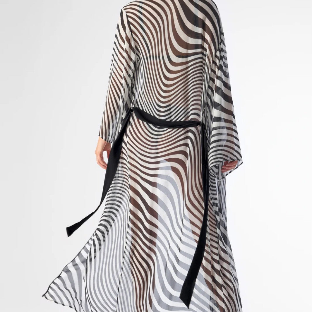 Dame Strandkimono med eksotisk dyremønster Stilla