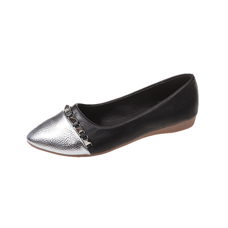Dame elegante ballerinaer med modisk glimmer-Accent og kontrasterende materiale Stilla
