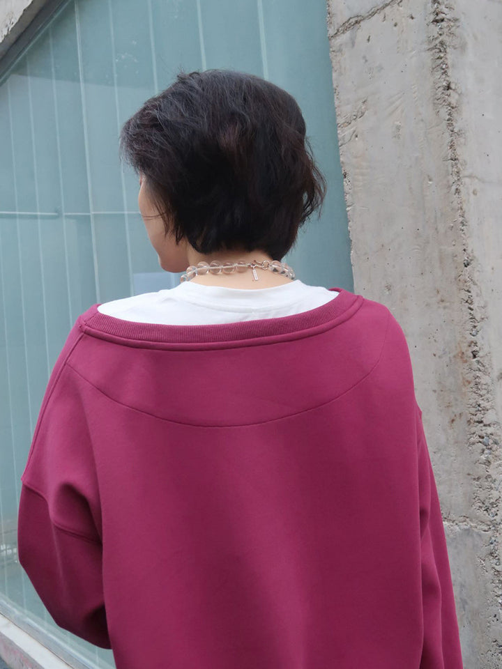 Dame oversized sweatshirt med asymmetrisk udskæring og afslappet pasform Stilla