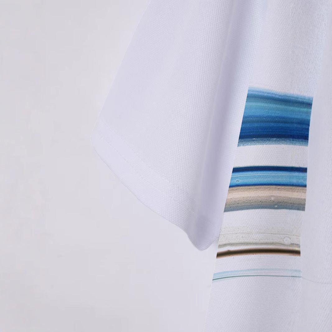 Herrer Poloshirt med moderne bølgemotiver Stilla