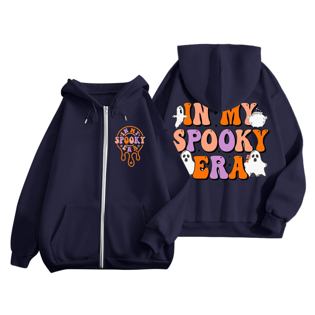 Kvinders hoodie med creepy print og kængurulommer Stilla