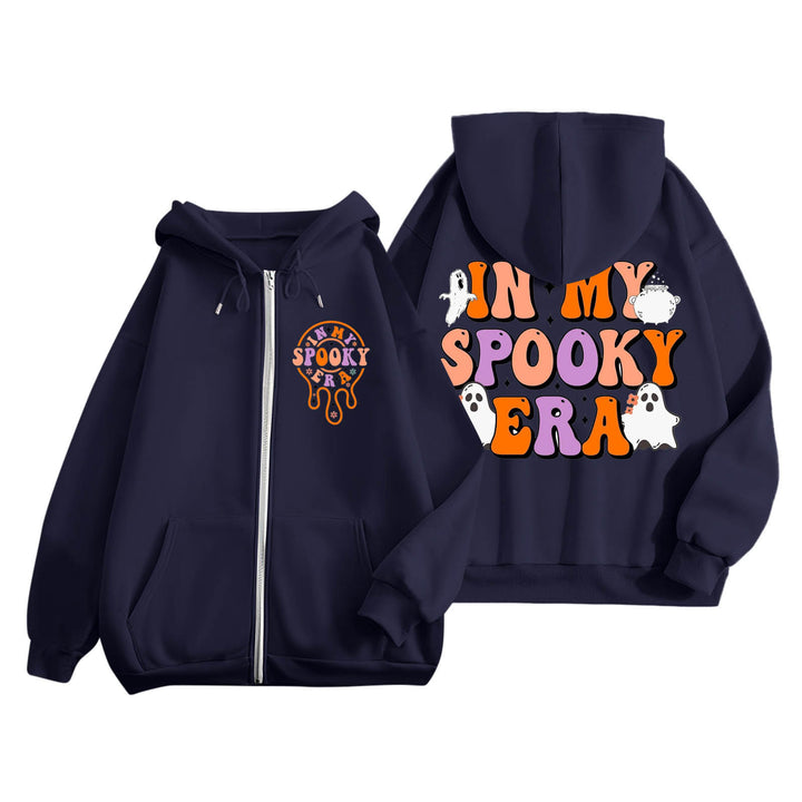 Kvinders hoodie med creepy print og kængurulommer Stilla