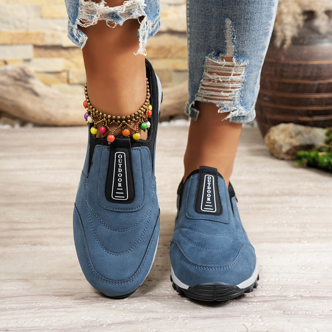 Dame komfortable outdoor sneakers med skridsikker sål og elastisk indgang Stilla