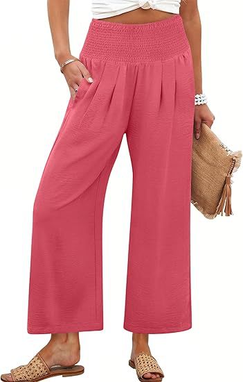 Dame Bred Culotte-bukser med elastisk talje og folder Skovae