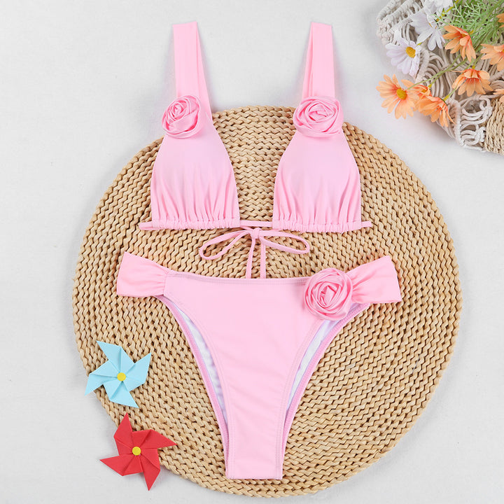 Dame bikini-sæt med florale accenter og justerbare stropper Stilla