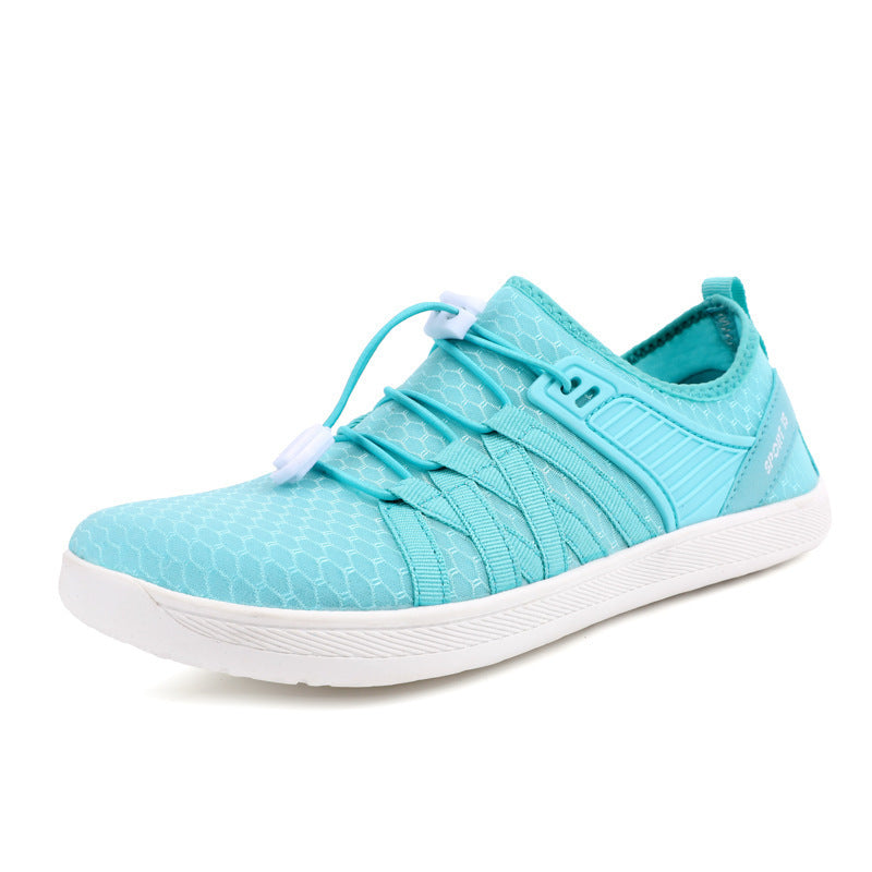 Unisex nan flad by-sneaker med hurtiglukning, elastisk strikoverdel og stødabsorberende let sål Skovae